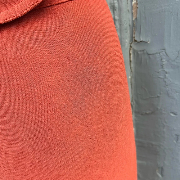 FENDI Orange Ruffle Front Silk Skirt, size 44 - Picture 6 of 12